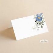 "Botanical Swag" - Place Cards in Periwinkle by Susan Moyal - Folded Back of Card