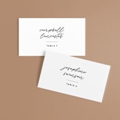 "Destination" - Place Cards in Mist by Lori Wemple - Front with Free Guest Printing