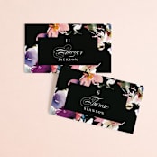 "Beauties" - Place Cards in Noir by Lori Wemple - Front with Free Guest Printing