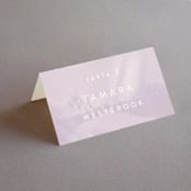 "Amanecer" - Place Cards in Dawn by Tamara Hilje - Folded with Free Guest Printing
