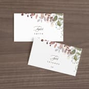"Wesleyan Hill" - Place Cards in Wildflower by Jennifer Wick - Front with Free Guest Printing