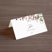 "Wesleyan Hill" - Place Cards in Wildflower by Jennifer Wick - Folded with Free Guest Printing
