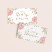 "Floral Vignette" - Place Cards in Brass by Kristen Smith - Front with Free Guest Printing