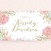 "Floral Vignette" - Place Cards in Brass by Kristen Smith - Detail