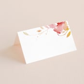 "Stately Florals" - Place Cards in Poppy by Lori Wemple - Blank front