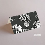 "Vow" - Place Cards in Tuxedo by Leah Bisch - Folded Back of Card