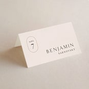 "Everlasting" - Place Cards in Latte by Jennifer Postorino - Folded with Free Guest Printing