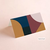 "Abstract Jewels" - Place Cards in Noir by Maria Alou - Folded Back of Card