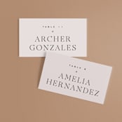 "Coco" - Place Cards in Linen by Carly Reed Walker - Front with Free Guest Printing