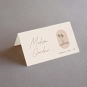 "Sunset Beach" - Place Cards in Sand by Owl and Toad - Folded with Free Guest Printing