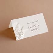 "Pampas & Palms" - Place Cards in Ash by Kaydi Bishop - Folded with Free Guest Printing