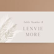 "Pampas & Palms" - Place Cards in Ash by Kaydi Bishop - Detail