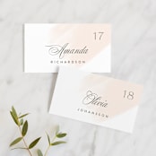 "Lithe" - Place Cards in Blush by Kristie Kern - Front with Free Guest Printing