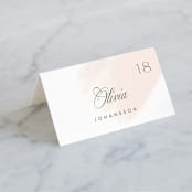 "Lithe" - Place Cards in Blush by Kristie Kern - Folded with Free Guest Printing