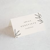 "Italia" - Place Cards in Taupe by Kelly Schmidt - Folded with Free Guest Printing