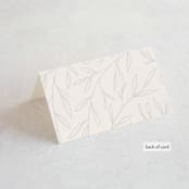 "Italia" - Place Cards in Taupe by Kelly Schmidt - Folded Back of Card
