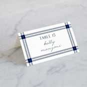 "window pane check" - Place Cards in Navy by Kerry Doyle - Folded with Free Guest Printing