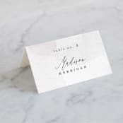 "Sloped" - Place Cards in Ecru by Everett Paper Goods - Folded with Free Guest Printing