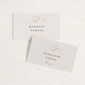 "a hundred years" - Place Cards in Burnt Umber by Robin Ott - Front with Free Guest Printing
