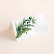 "Mixed Greenery" - Place Cards in Emerald by Susan Moyal - Blank front