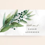 "Mixed Greenery" - Place Cards in Emerald by Susan Moyal - Detail