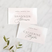 "Softly Layered" - Place Cards in Blush by Everett Paper Goods - Front with Free Guest Printing