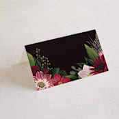 "Midnight Botanicals" - Place Cards in Cranberry by Susan Moyal - Blank front