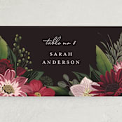 "Midnight Botanicals" - Place Cards in Cranberry by Susan Moyal - Detail