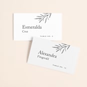 "Marlowe" - Place Cards in Classy White by Kelly Schmidt - Front with Free Guest Printing
