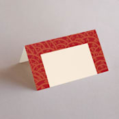 "Mizu Pattern" - Place Cards in Ruby by Kanika Mathur - Blank front
