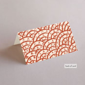 "Mizu Pattern" - Place Cards in Ruby by Kanika Mathur - Folded Back of Card