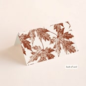 "Leaf Print" - Place Cards in Rust by Katharine Watson - Folded Back of Card