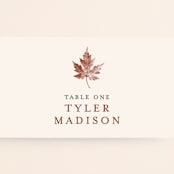 "Leaf Print" - Place Cards in Rust by Katharine Watson - Detail
