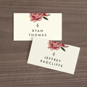 "Vintage Garden Invite" - Place Cards in Vintage Beige by Alisa Wismer - Front with Free Guest Printing