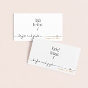 "The Happy Couple" - Place Cards in Dark Yellow by R studio - Front with Free Guest Printing