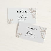 "Sketched Flora" - Place Cards in Cream by Paper Raven Co. - Front with Free Guest Printing