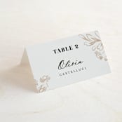 "Sketched Flora" - Place Cards in Cream by Paper Raven Co. - Folded with Free Guest Printing