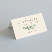 "Painted Ferns" - Place Cards in Cream by Amy Kross - Folded with Free Guest Printing