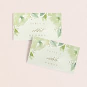 "Southern Garden" - Place Cards in Moss by Lori Wemple - Front with Free Guest Printing