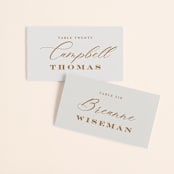 "Date Stamp" - Place Cards in Wool by Jill Means - Front with Free Guest Printing