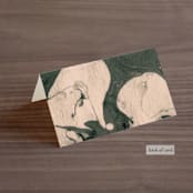 "Chin-Chin" - Place Cards in Midnight Spruce by Annie Clark - Folded Back of Card