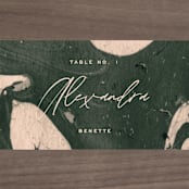 "Chin-Chin" - Place Cards in Midnight Spruce by Annie Clark - Detail