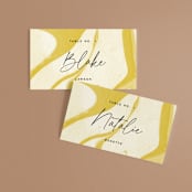 "Brooklynite" - Place Cards in Bisque by Annie Clark - Front with Free Guest Printing