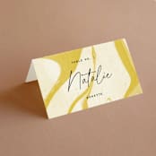 "Brooklynite" - Place Cards in Bisque by Annie Clark - Folded with Free Guest Printing