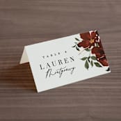 "harvest" - Place Cards in Cabernet by Everett Paper Goods - Folded with Free Guest Printing