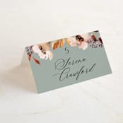 "Serenata" - Place Cards in Sage by Petra Kern - Folded with Free Guest Printing