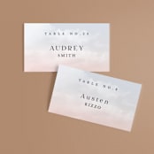 "scene" - Place Cards in Sunrise by Pixel and Hank - Front with Free Guest Printing