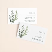 "Collection" - Place Cards in Blanco by Kaydi Bishop - Front with Free Guest Printing