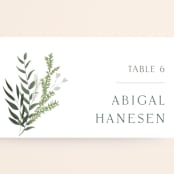 "Collection" - Place Cards in Blanco by Kaydi Bishop - Detail