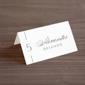 "Of Note" - Place Cards in Pearl by Olivia Raufman - Folded with Free Guest Printing